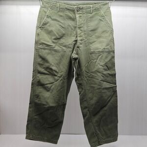 Vintage US Military Type 1 OG-107 Cotton Sateen Fatigue Pants OD Button Fly
